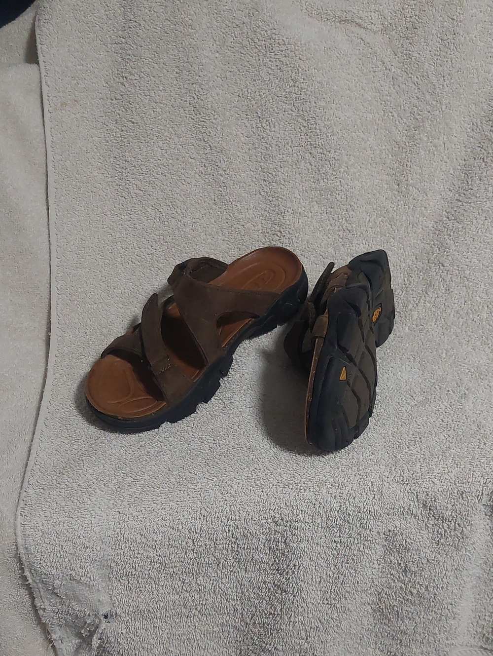 Merrell Women's Brown Comfort Slide 7.5 Sandals with Textured Outsole